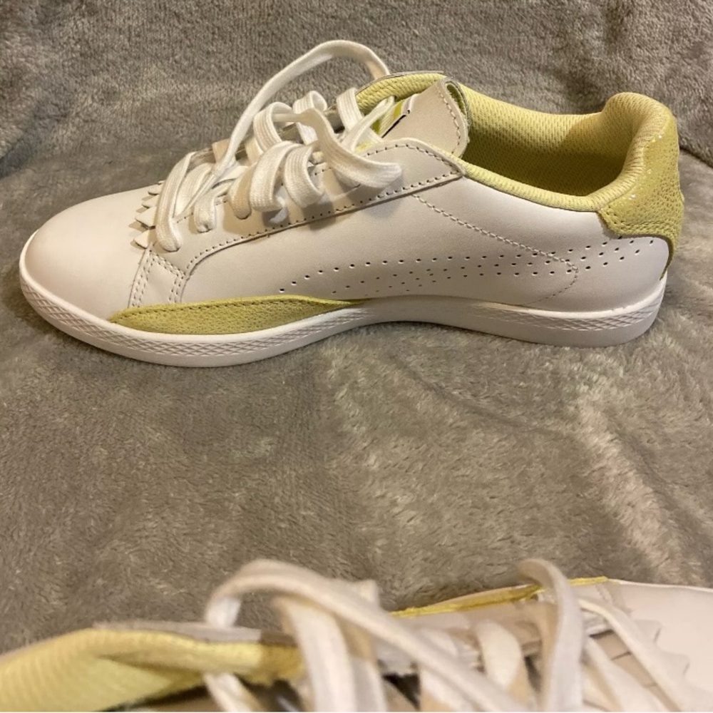 PUMA MATCH LO RESET Sneaker White/Light Green Sparkle Size US 6.5 - Picture 6 of 11